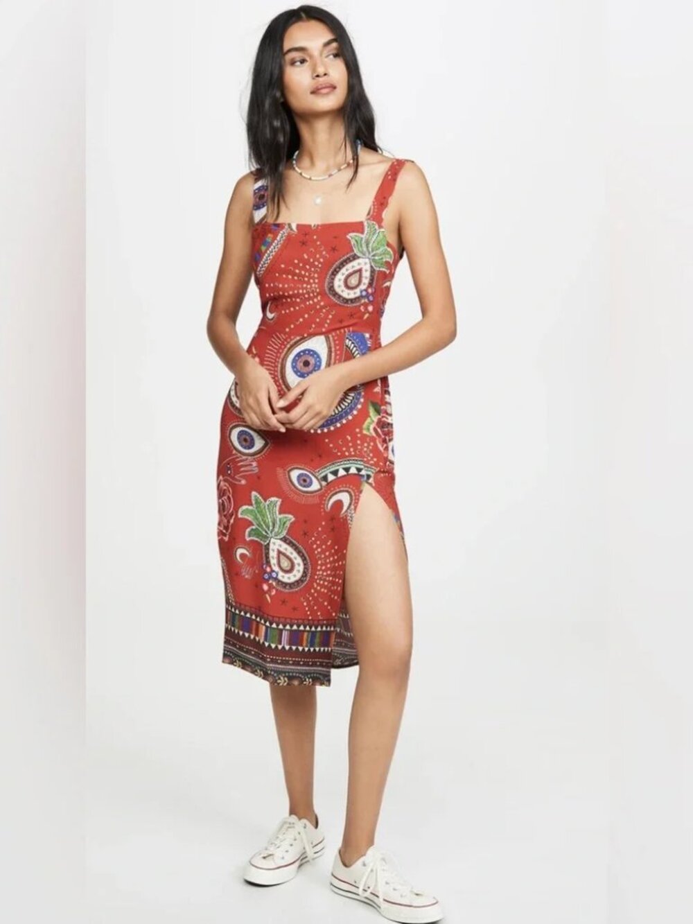 FARM Rio Mystic Red Slip Dress Mystic Red, S